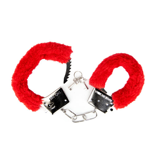 Loving Joy Furry Handcuffs Red